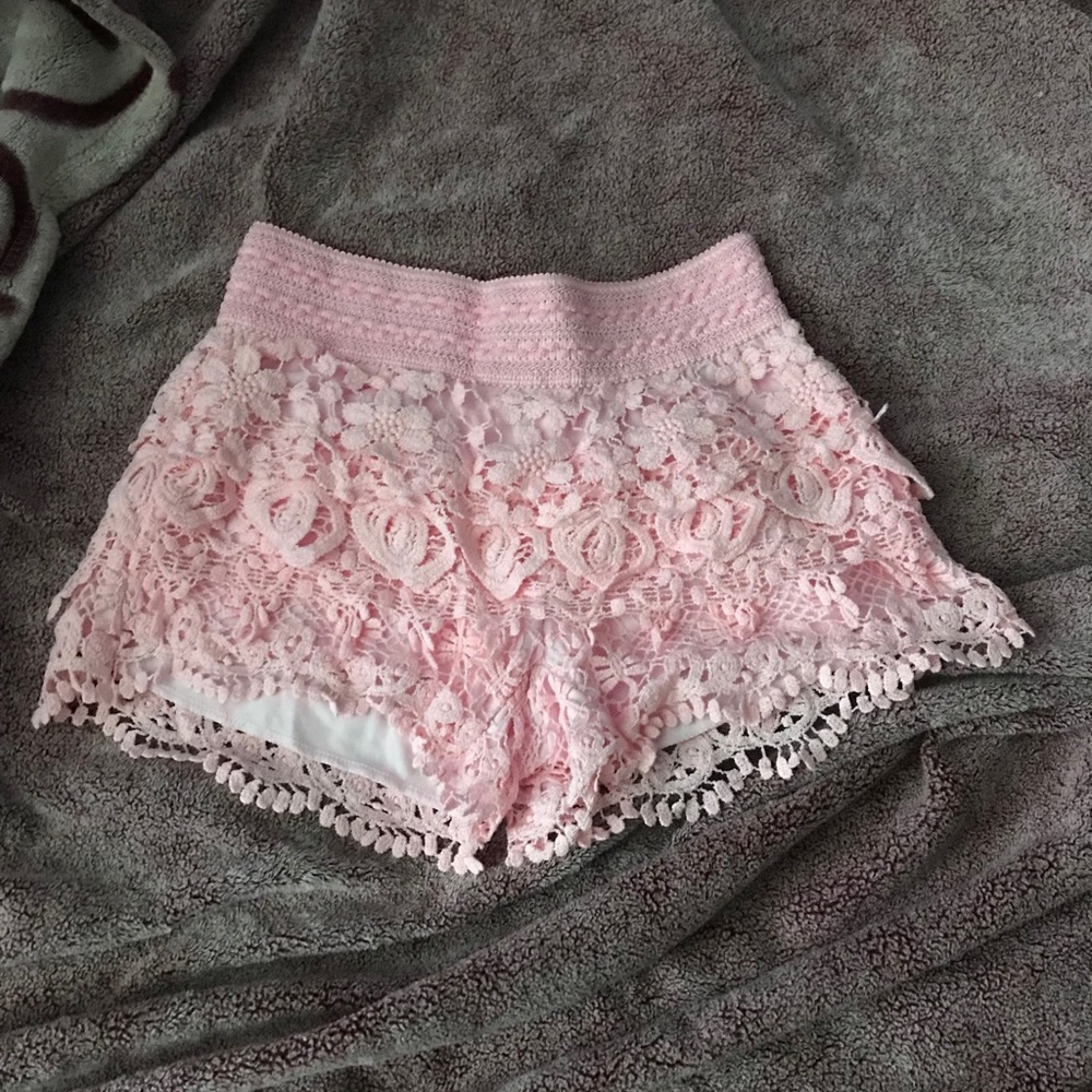 Pink Lace Shorts